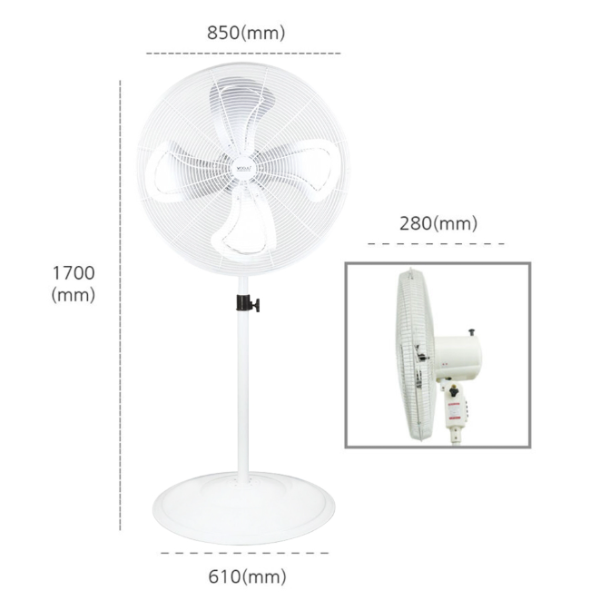 업소용선풍기 거실 산업용 공장 61cm 저소음 키큰 대형선풍기 - 상세 이미지 2