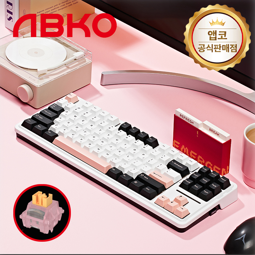 앱코 AK87 3모드 OTEMU 특주축 유무선 기계식 키보드 올리비아, 저소음 피치축 V3, 40g - 메인 이미지