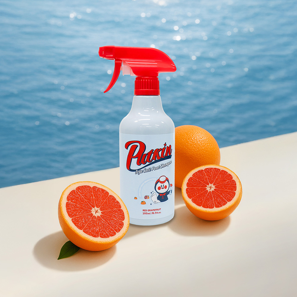 풋킨 제주 솔트 풋샴푸 500ml 레드자몽향 풋케어 발샴푸 발냄새제거 - 상세 이미지 3