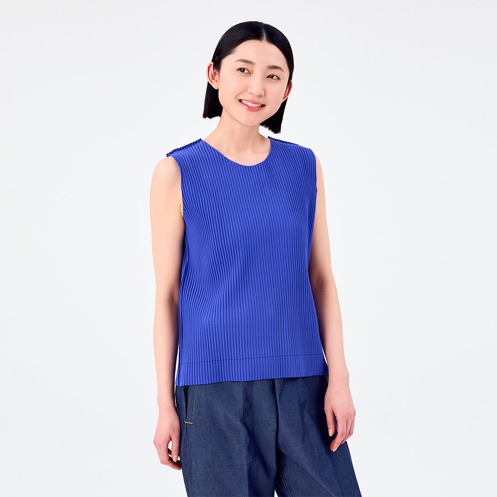 이세이미야케 미 민소매 FINE KNIT PLEATS COLOR 1 MI54KR392 - 상세 이미지 5