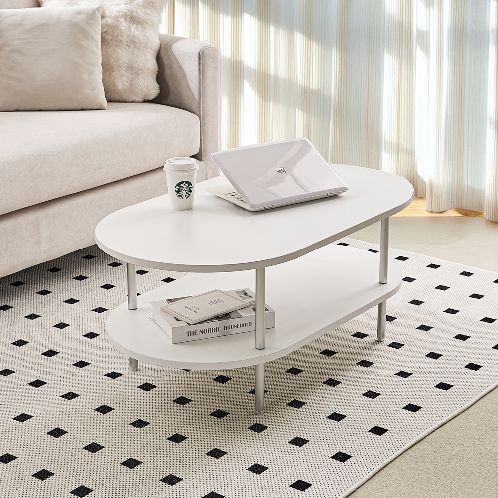 클라르 좌식 타원형 티테이블 높은 소파 테이블 1000