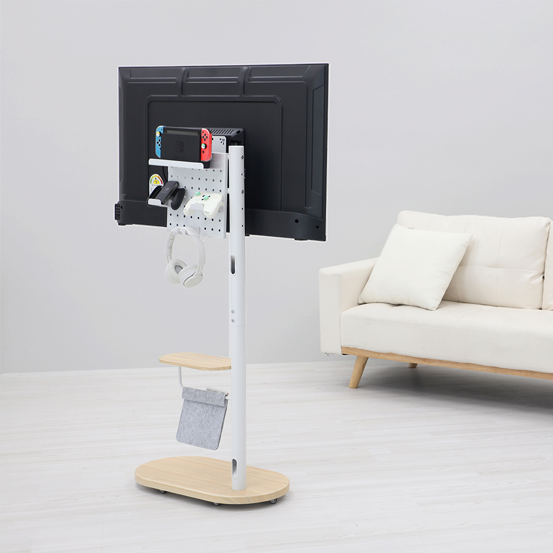 카멜마운트 SMB43PW 이동식 TV 티비 타공판 페그보드 보조 선반 스탠드 거치대