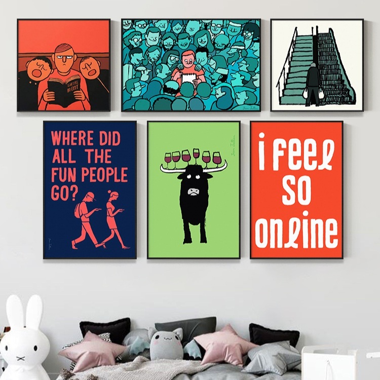 JeanJullien 장줄리앙 액자 일러스트 재미있는 모던 그림 인테리어 원룸 소품 64종 - 상품 이미지