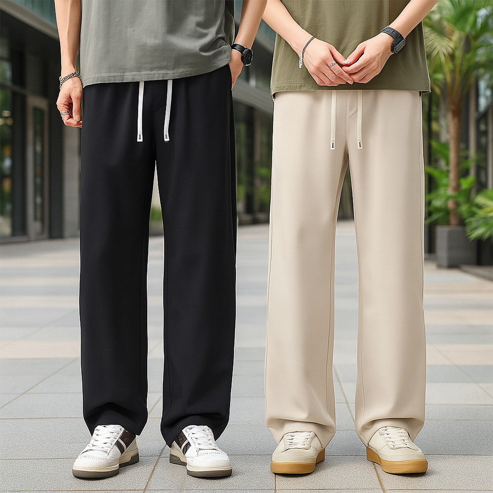 1+1 여름슬랙스 남자냉장고바지 남자여름긴바지 - 상품 이미지