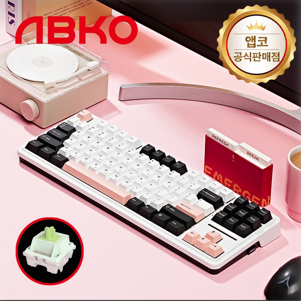 앱코 AK87 3모드 OTEMU 특주축 유무선 기계식 키보드 올리비아, 멜론축, 40g - 상품 이미지