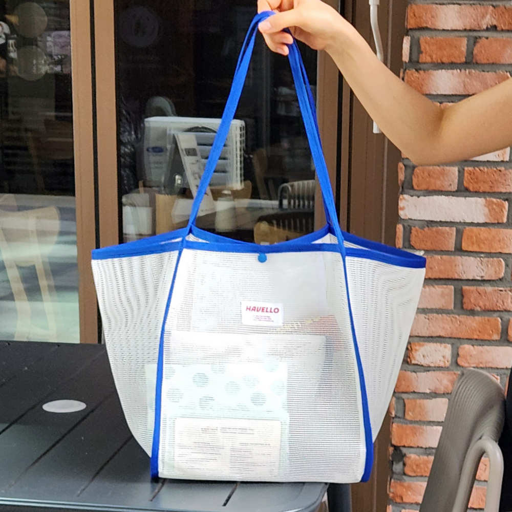 하벨로 수영가방 비치백 메쉬 망사 수영장 물놀이 목욕 가방 - 상세 이미지 3