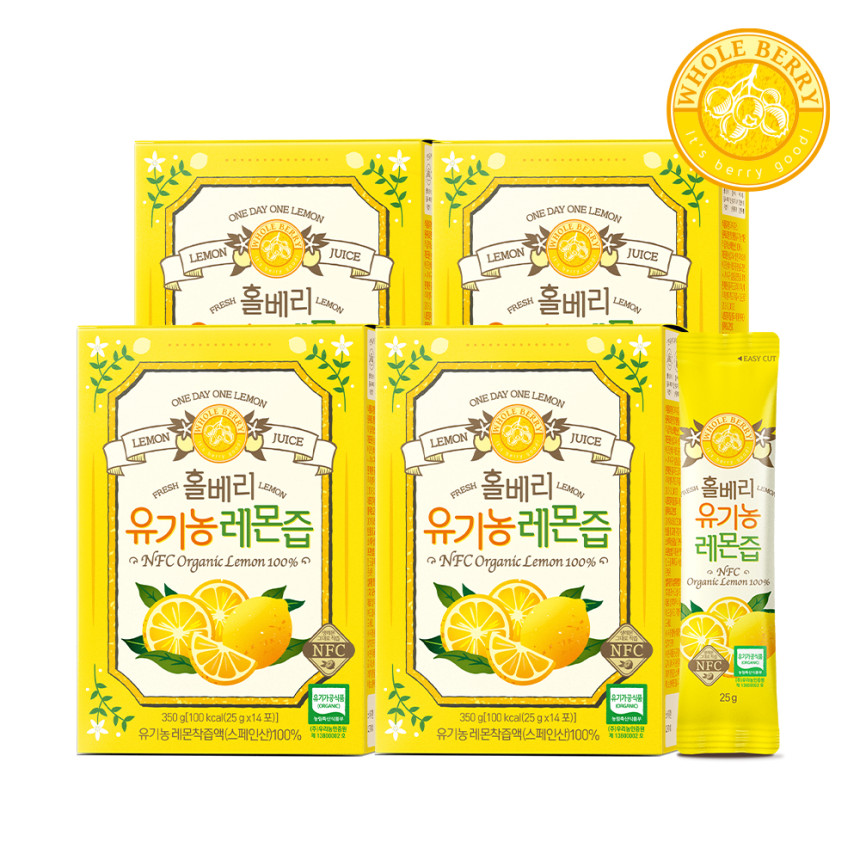 홀베리 유기농 레몬즙 25g 14포, 4개