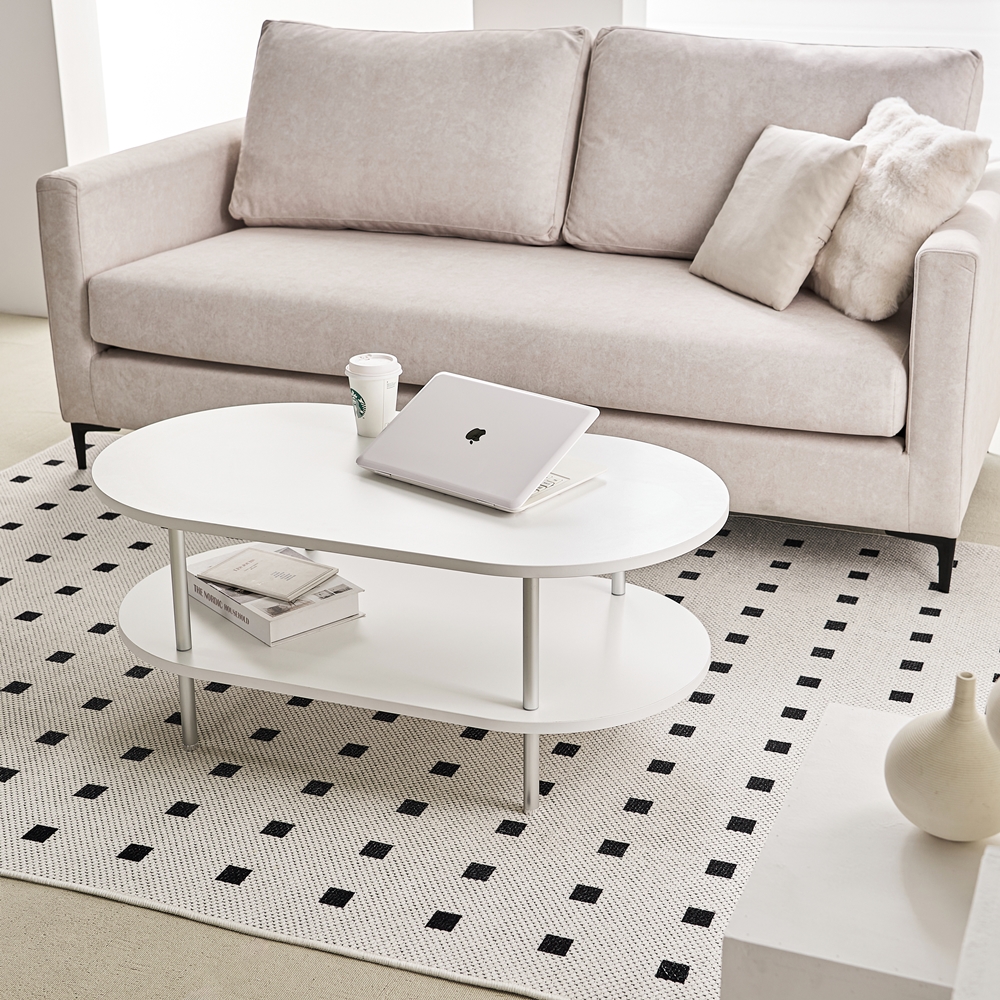 클라르 좌식 타원형 티테이블 높은 소파 테이블 1000