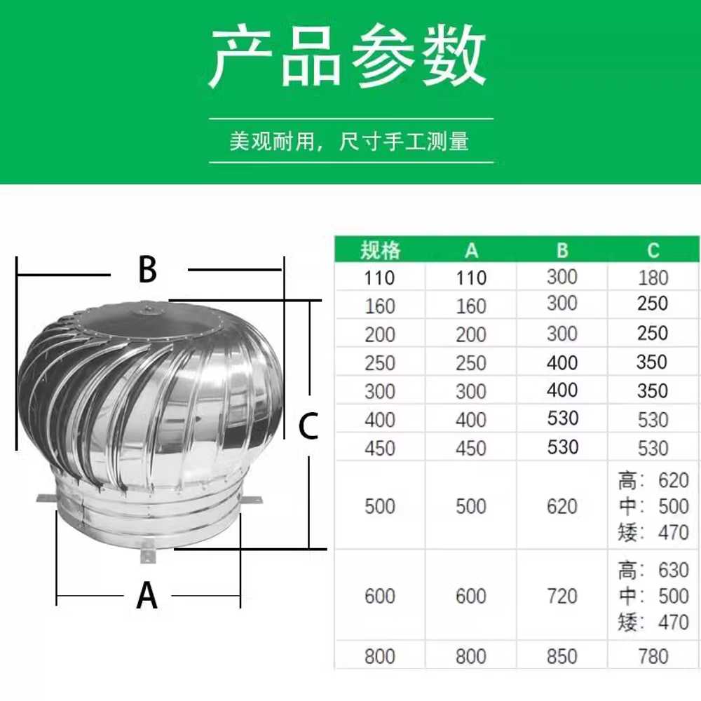 무동력 흡출기 벤츄레이터 옥상 알루미늄 배출기 환기 600형 - 상세 이미지 2