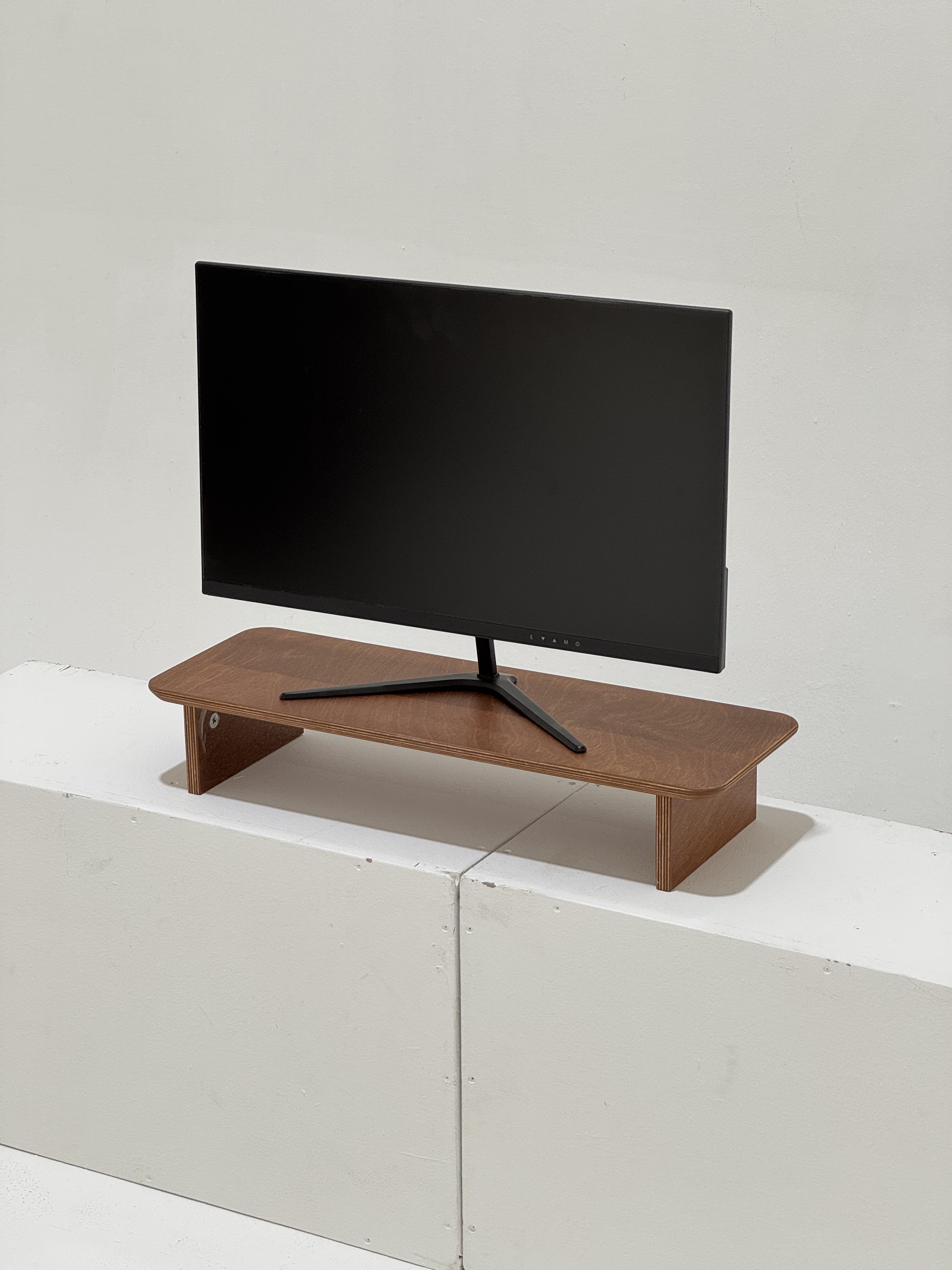 양장박웍스 모니터 받침대 원목 고급 스탠드 우드 선반 600mm, 월넛