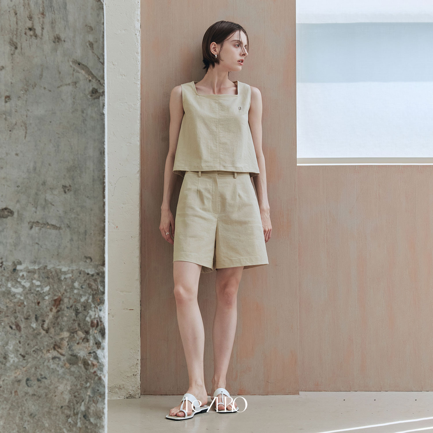 [제로스트릿] 르제로 스티치 코튼 쇼츠 LeZERO STITCH COTTON SHORTS / BEIGE - 상세 이미지 2