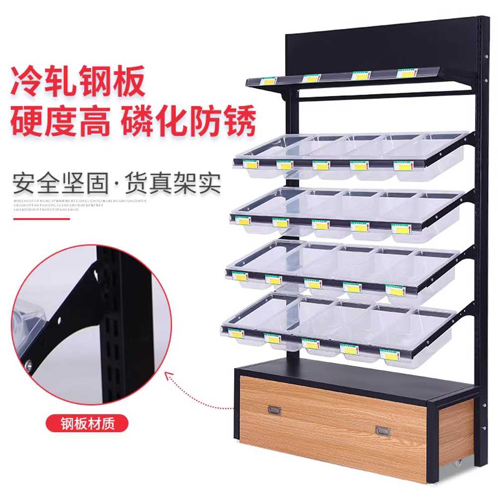 빵매대 과자 약국 트레이 PC방 쿠키 과일 진열대 4단 150cm - 상세 이미지 2