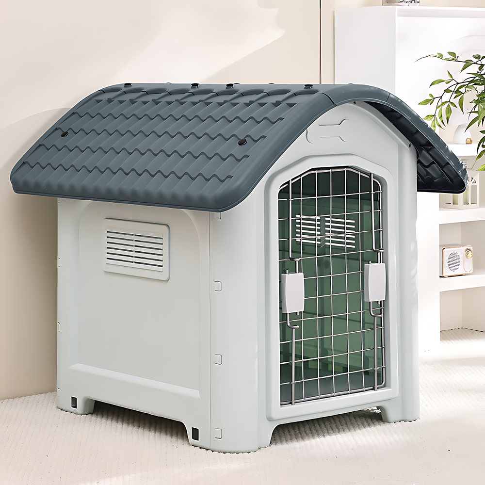 야외 강아지 애견하우스 개집 실외용 방수 세이프하우스 에메랄드그레이