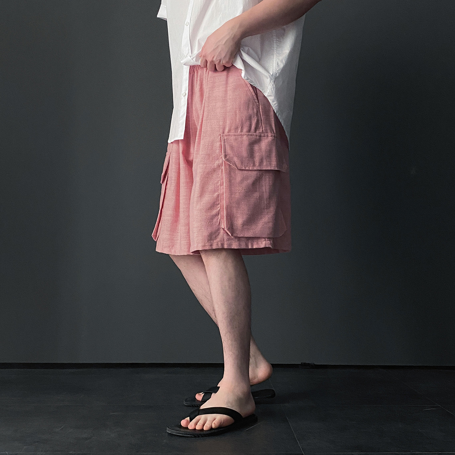 남자린넨바지 남자버뮤다팬츠 카고반바지 - 상세 이미지 2