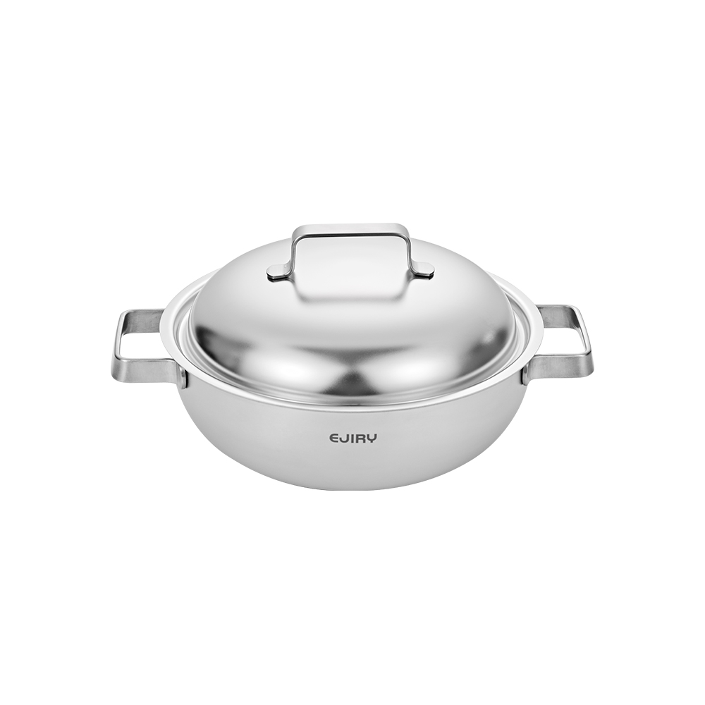 제노 인덕션 316스텐 통5중 무연마 쇼트 찜솥 스티머포함 파티웍 24cm - 상세 이미지 4