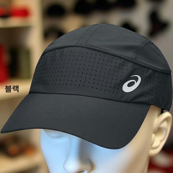 아식스 러닝 라이트 우븐 캡 러닝 캡모자 남여공용 3013B124 블랙 L - 상세 이미지 4