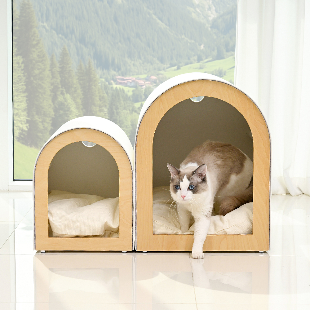 펫코본 강아지집 원목 고양이 숨숨집 애견방석 강아지하우스 베개 방석 세트