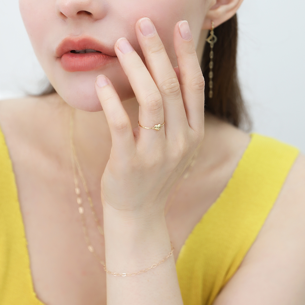 14k 금반지 하트 실반지 커플 우정링 애끼 반지 레이어드 - 상세 이미지 4
