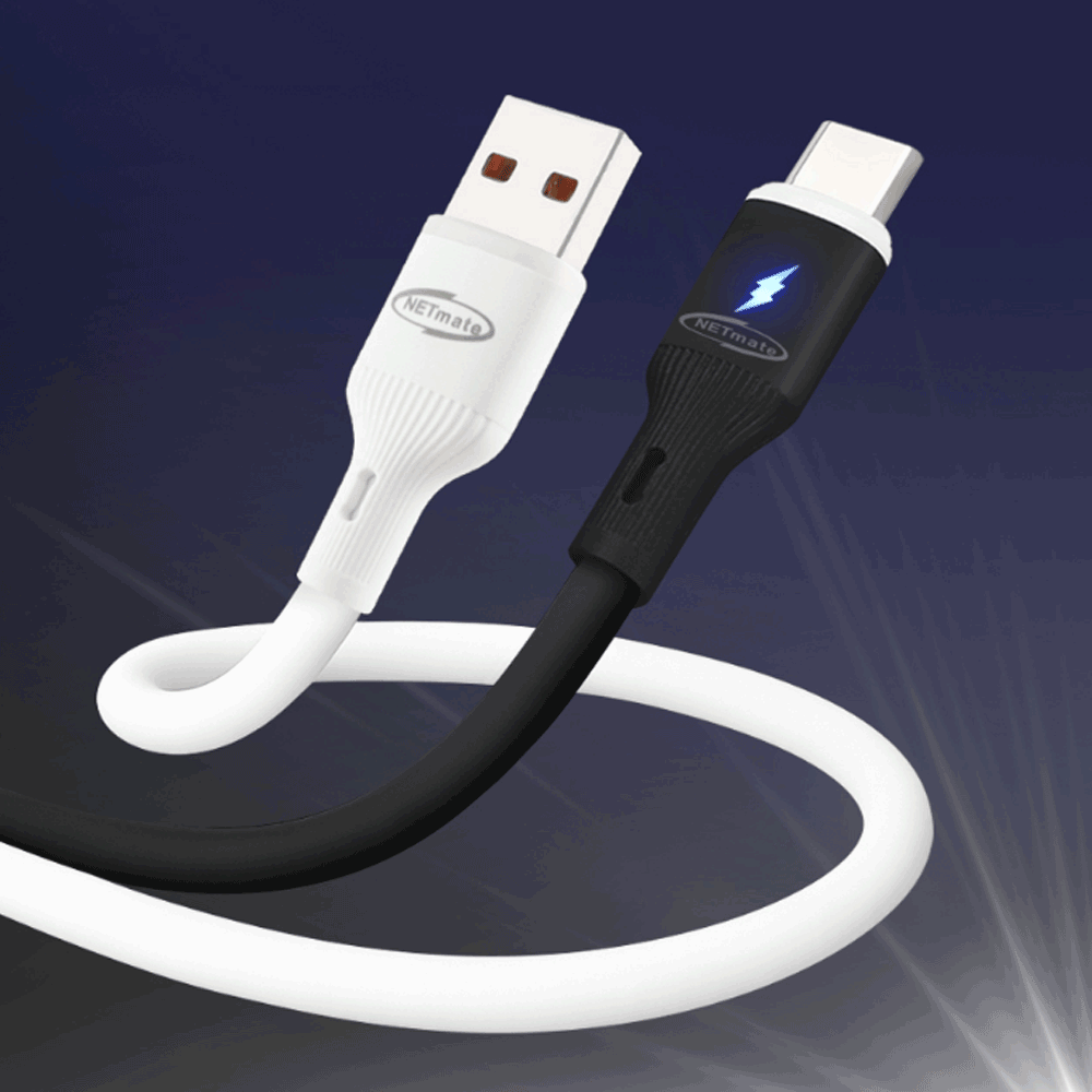 강원전자 넷메이트 USB C타입 100W 60W 실리콘 LED 초고속 충전 케이블 - 상세 이미지 2