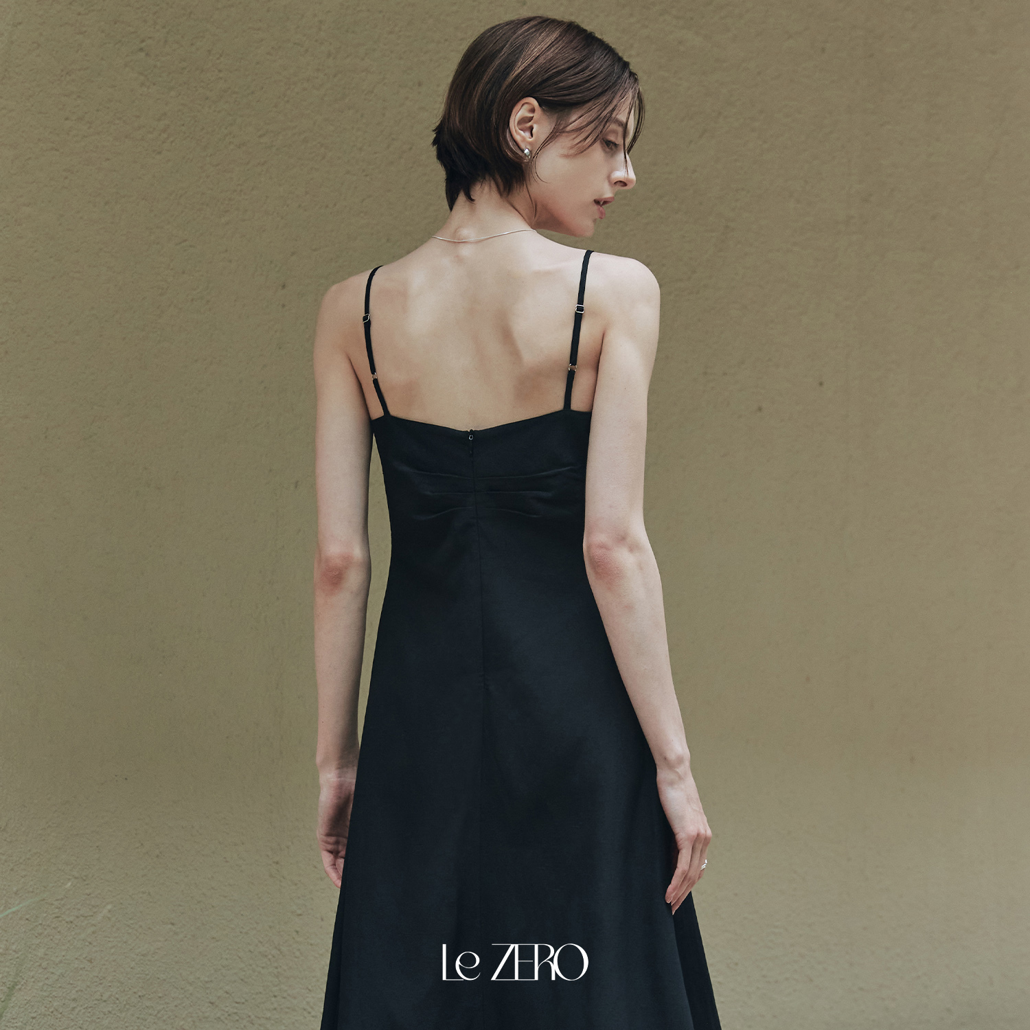 [제로스트릿] 르제로 코튼 린넨 원피스 LeZERO COTTON LINEN ONE-PIECE / BLACK - 상세 이미지 3