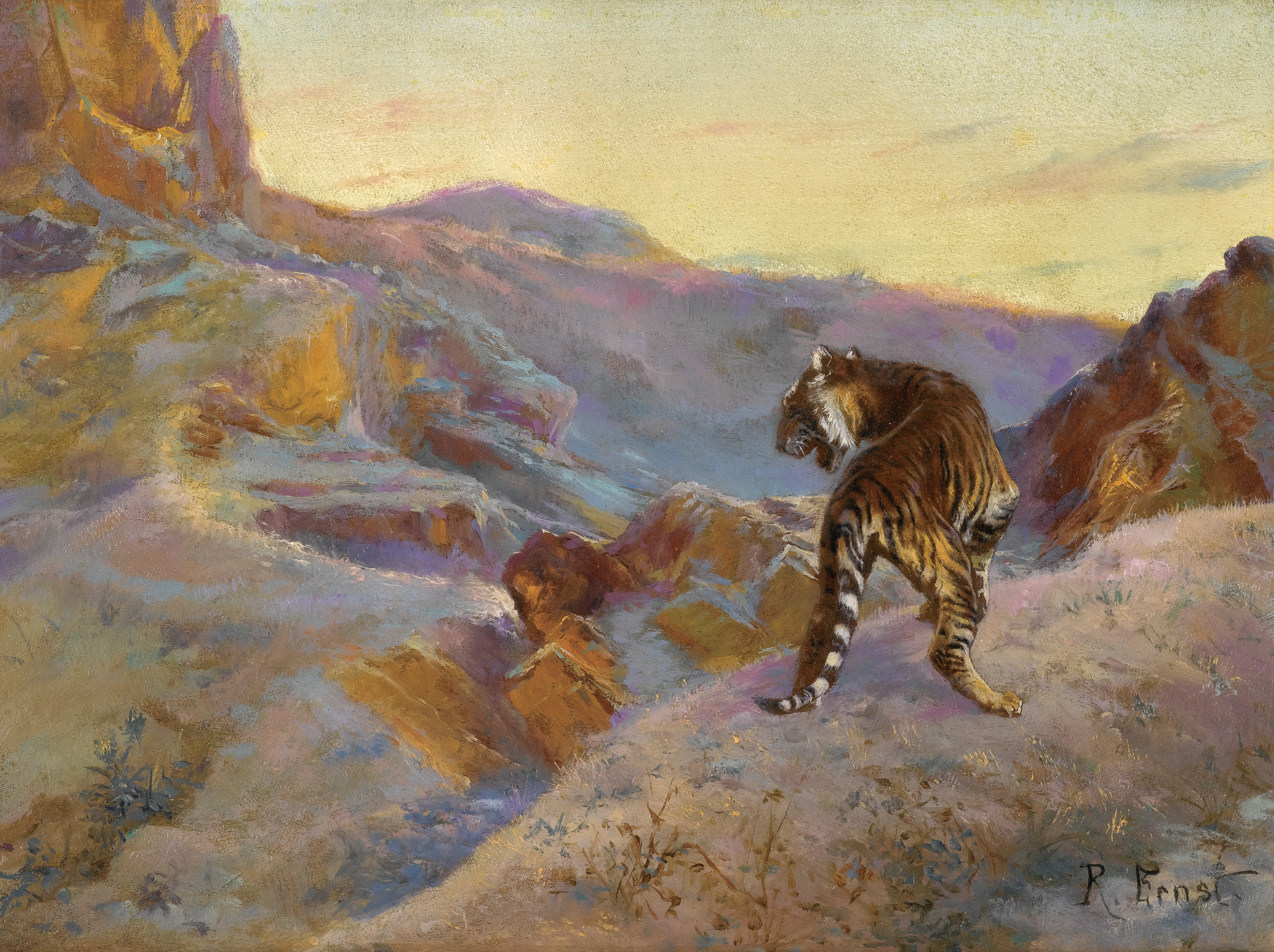 Tiger in the mountains 원본비율 아트포스터 루돌프 - 상품 이미지