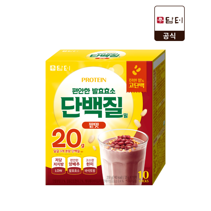 담터 편안한 발효효소 단백질밀 팥맛 10T 단백질쉐이크 곡물파우더 - 메인 이미지