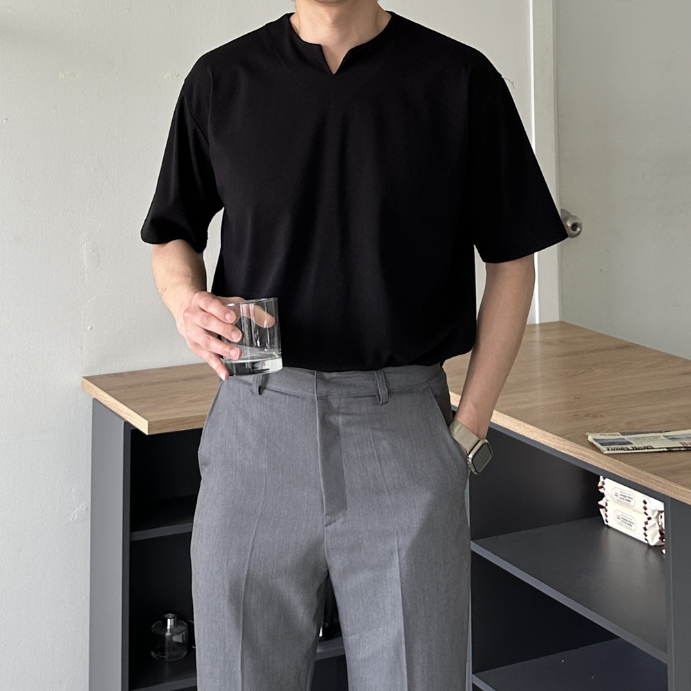 1+1 남자반팔티 빅사이즈 헨리넥 분또티셔츠 - 상세 이미지 2