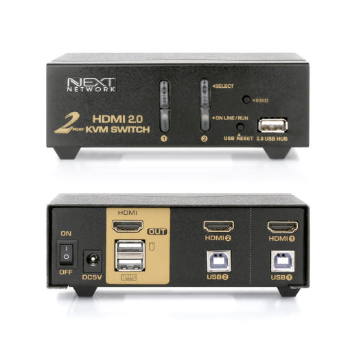 [리퍼제품] NEXT-7202KVM-4K 2:1 USB2.0 HDMI KVM스위치 선택기 - 상품 이미지