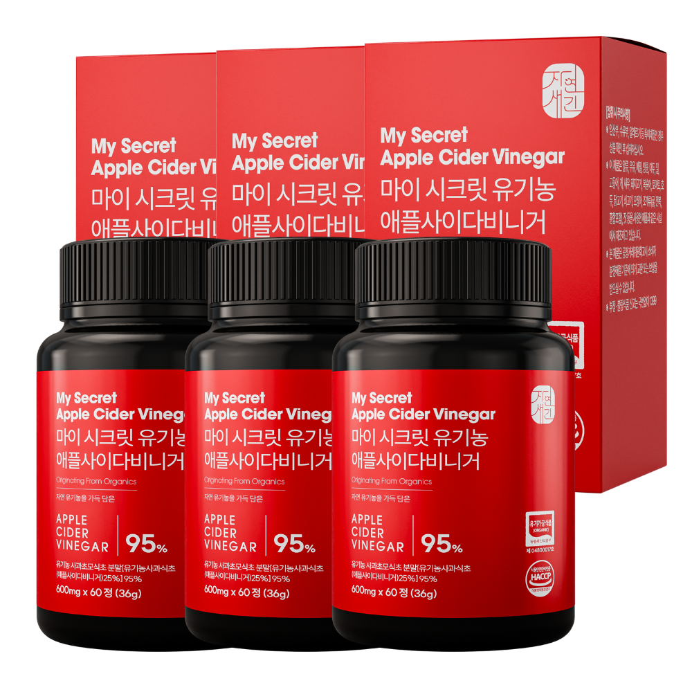 애사비 에탄산 애플사이다 비니거 유기농 애사비 정 사과초모식초 캡슐 2+1통 6개월분