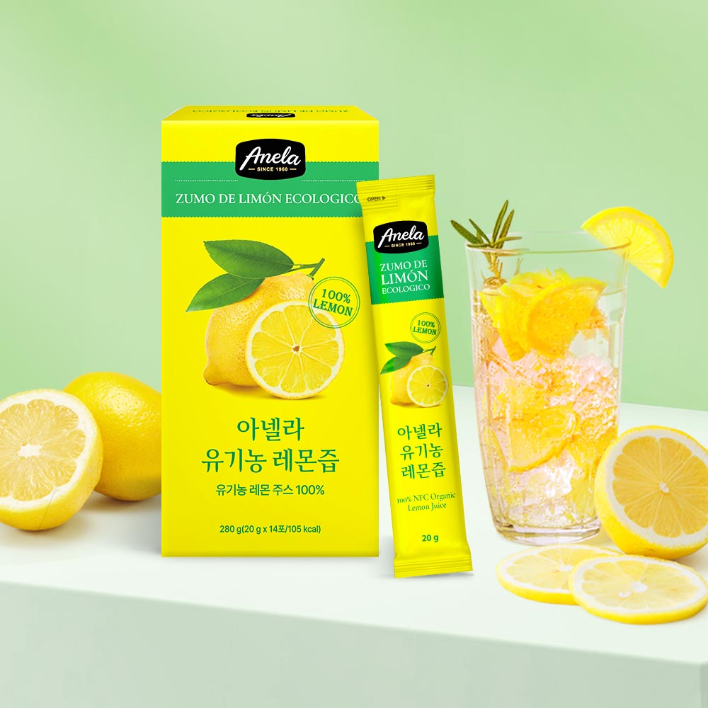 아넬라 유기농 레몬즙 3박스+3박스 (총 84포) 유기농 레몬주스 100%
