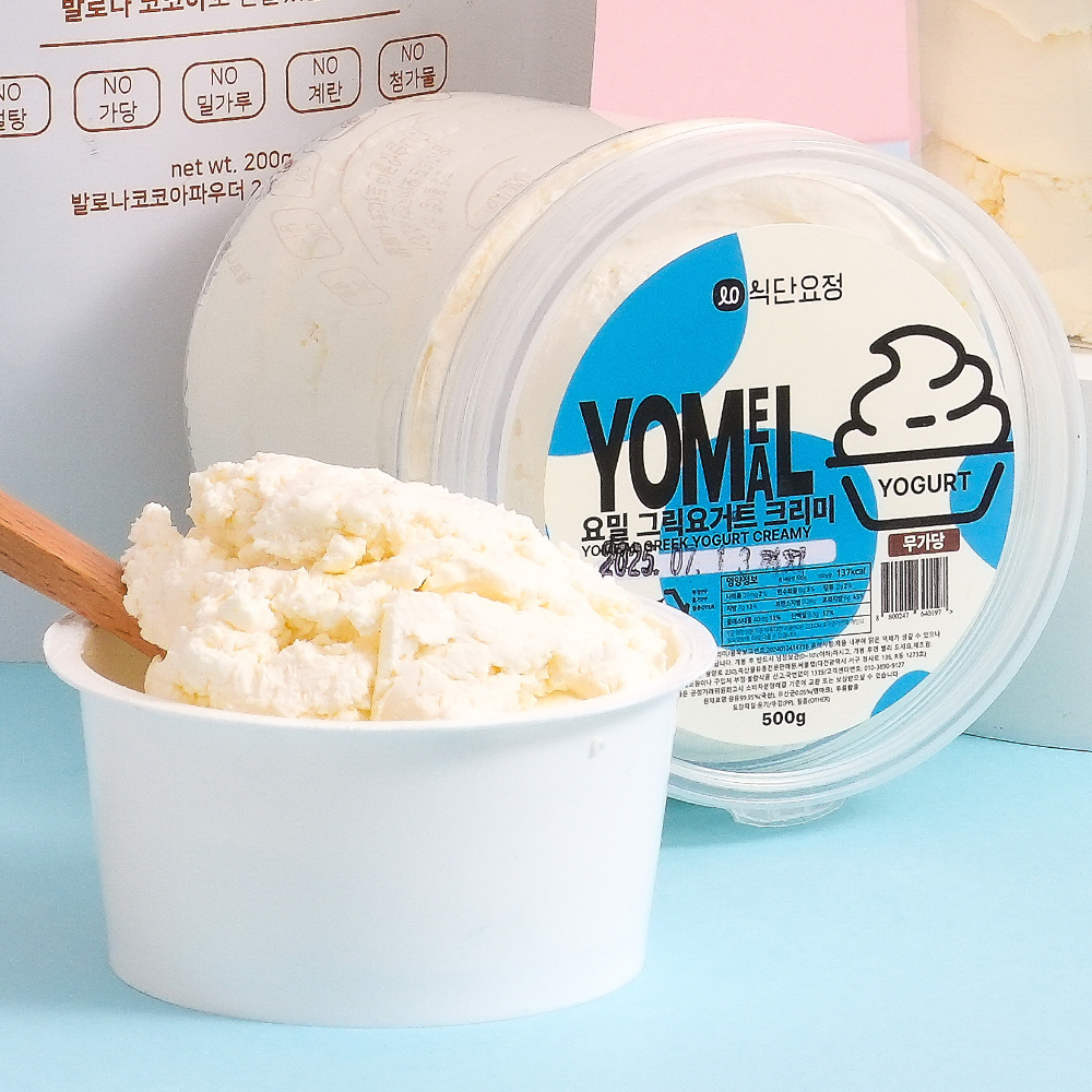 식단요정 요밀 무가당 꾸덕한 그릭요거트 대용량 500g 1kg 100g 유산균