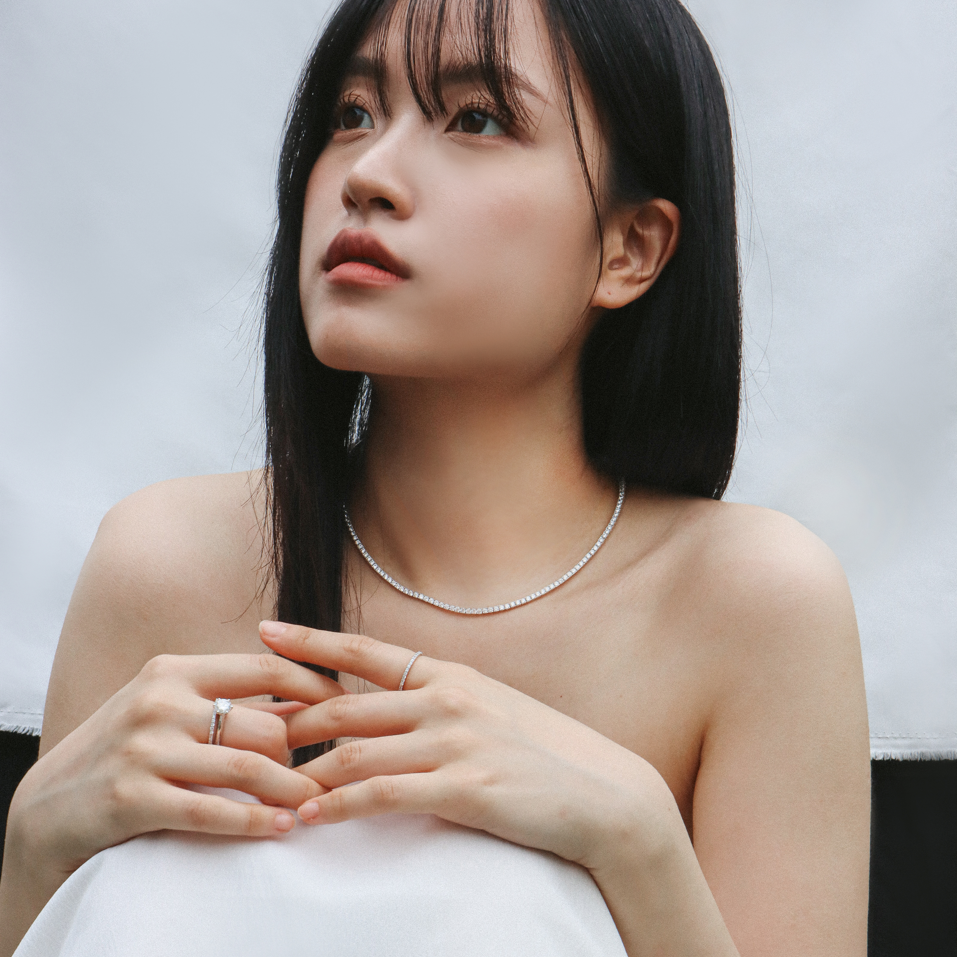 프롱세팅 2.5mm 라운드 큐빅 지르코니아 테니스목걸이 - 상세 이미지 4