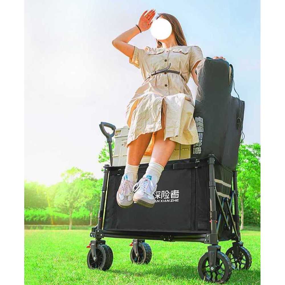 경량 캠핑 웨건 폴딩 카트 이동 편리 해외 기내 반입 5.5KG 수납(블랙) - 상세 이미지 2