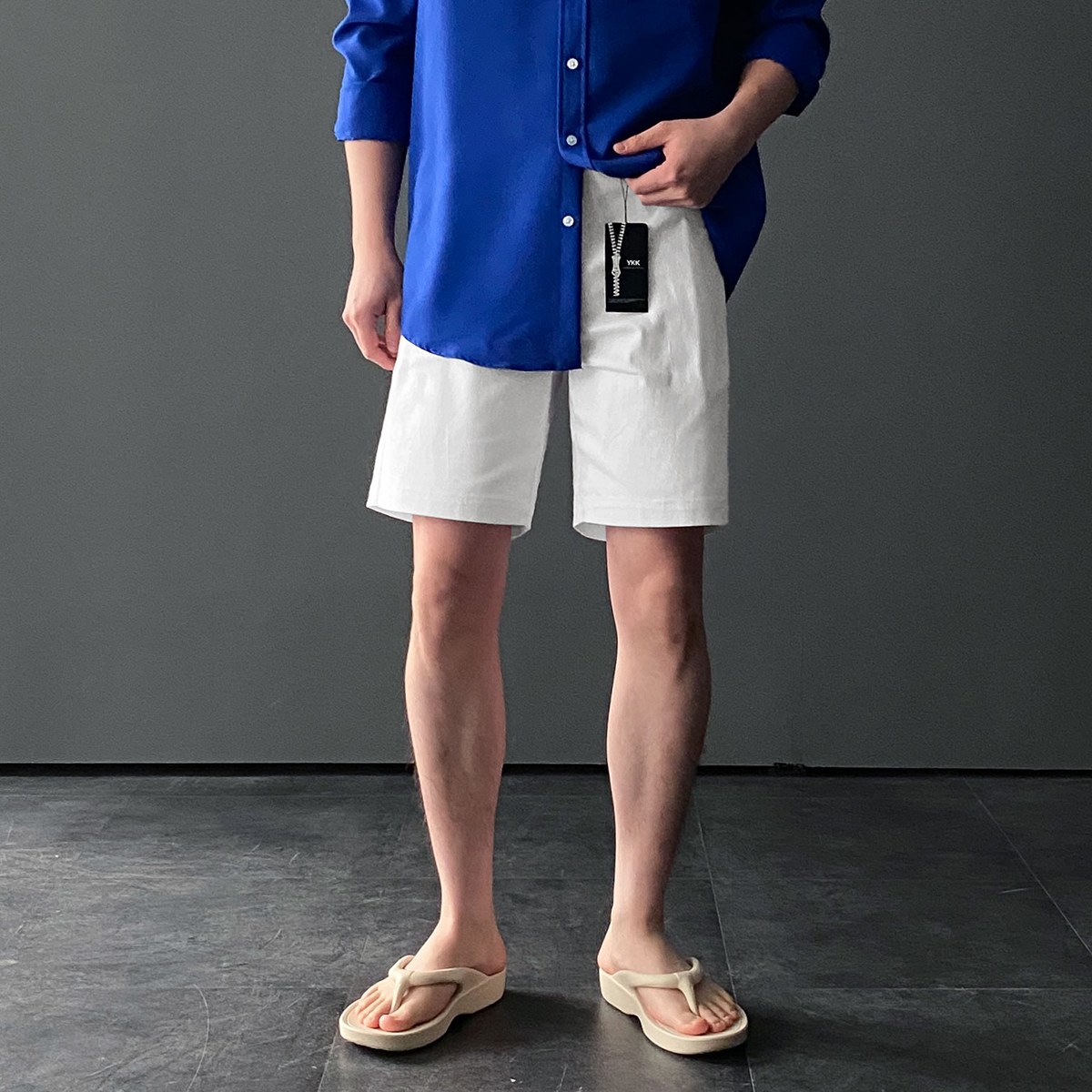 남자흰바지 흰반바지 치노반바지 백바지 - 상품 이미지