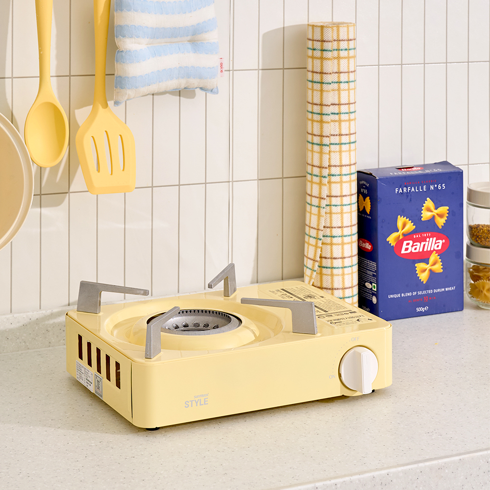 스타일 휴대용 가스렌지 옐로우 블럭 가스레인지 캠핑 미니 버너 스토브