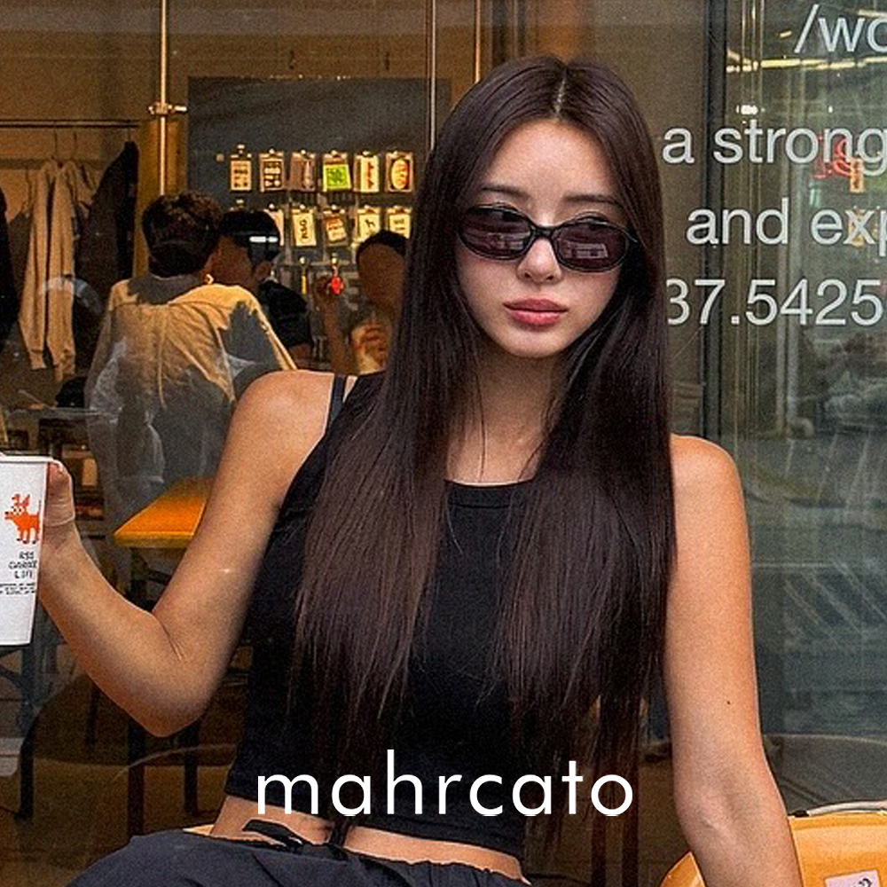 마르카토 선글라스 샬롯 charlotte c001 블랙 오벌 여자 긱시크 뿔테 - 상세 이미지 3