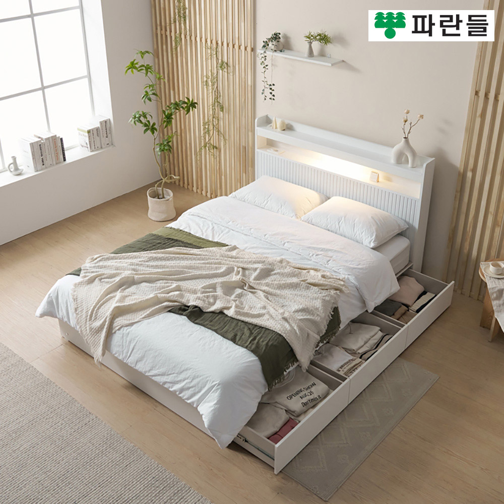 파란들가구 LED 템바보드 헤드 서랍수납침대프레임 서랍침대 - 상세 이미지 4