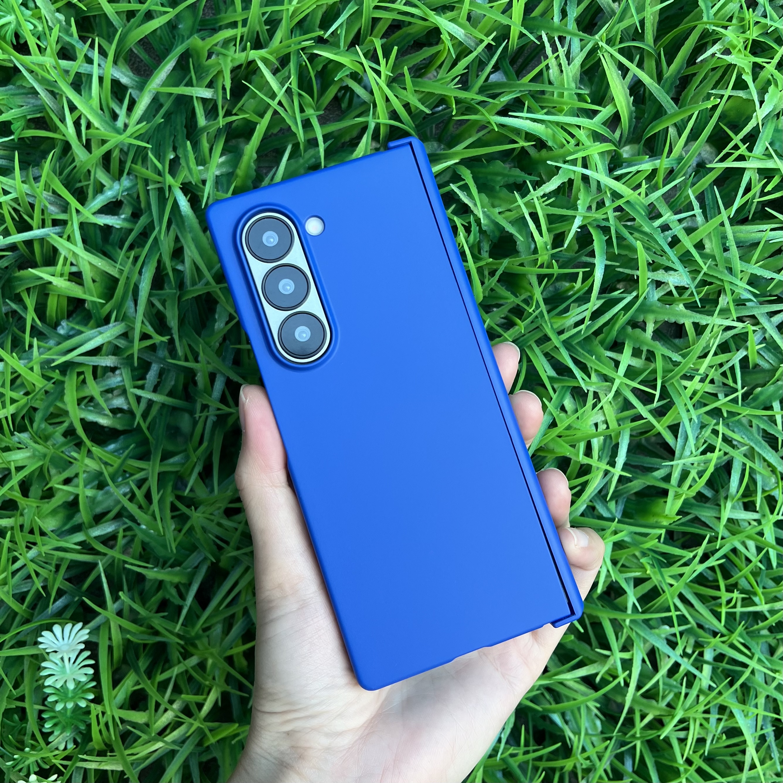 힌지보호 케이스 하드 범퍼 슬림 풀커버 카메라보호 지플립 클라인블루, 갤럭시Z 폴드3 - 상세 이미지 5