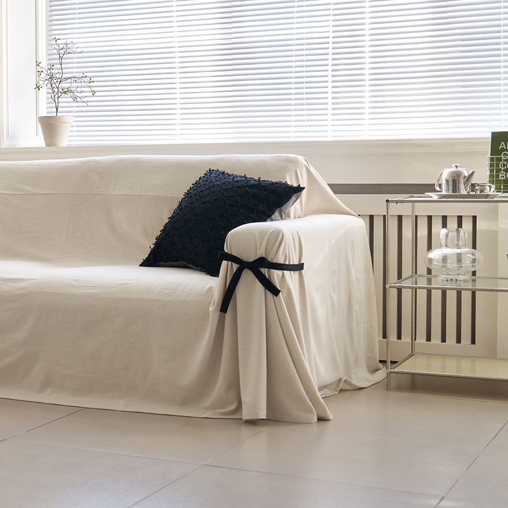 내추럴 린넨 쇼파커버 소파가리개 천갈이 바닐라 1 2인용