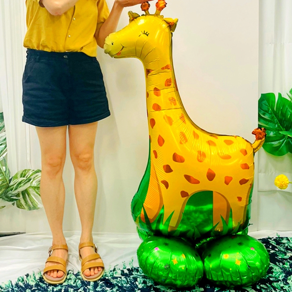 스탠드받침 대형기린모양은박풍선 세워지는동물풍선 123cm 1p - 상품 이미지