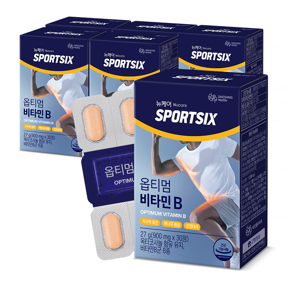 스포식스 옵티멈 비타민B 900mg 30정, 6개 - 상품 이미지