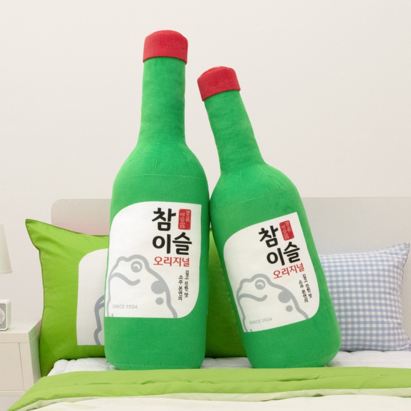 참이슬 오리지널 소주병필로우 그린, 23x82cm - 상품 이미지