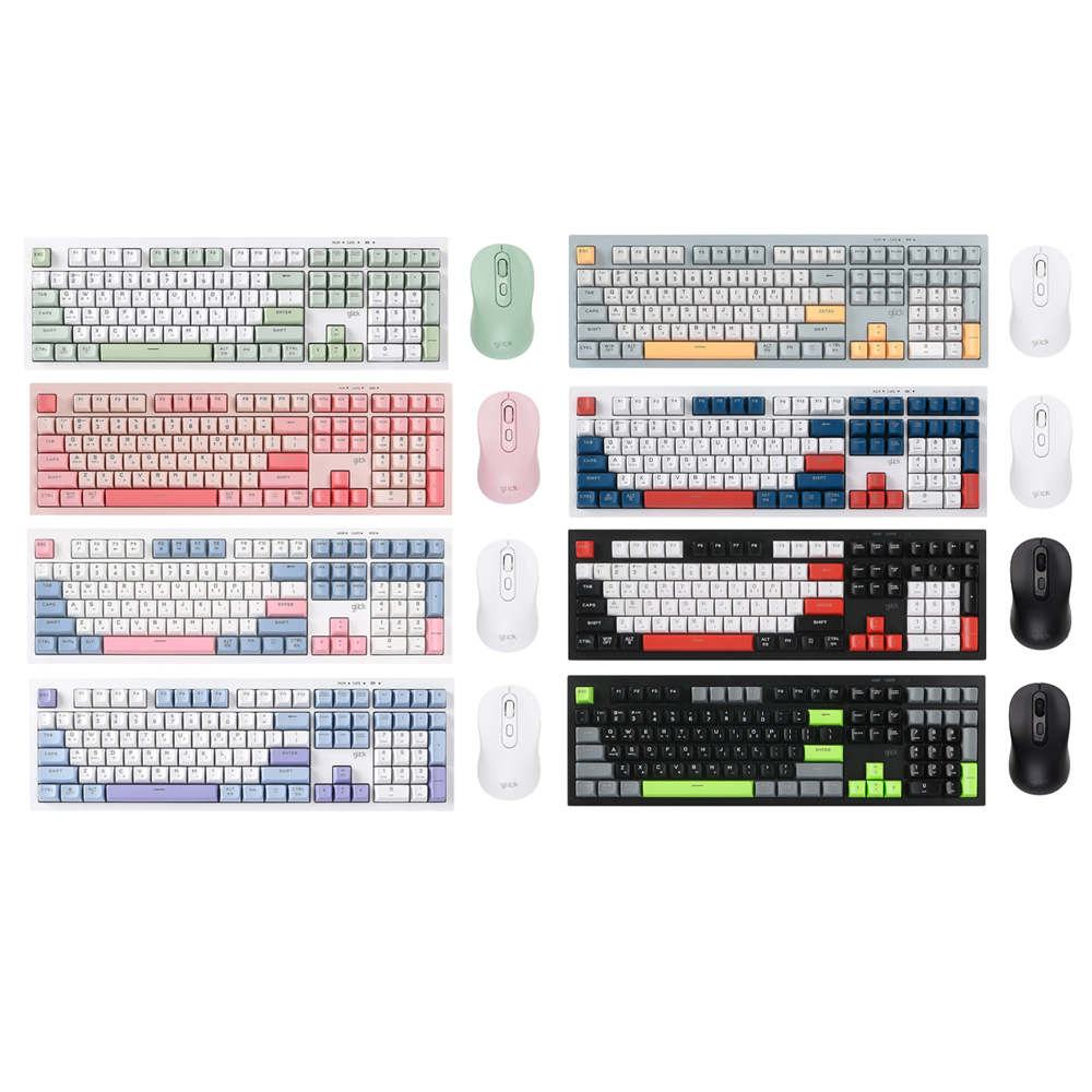 지클릭커 오피스프로 WMK90 사일런스 M RGB 무소음 방수 무선 블루투스 108 키보드 마우스 세트