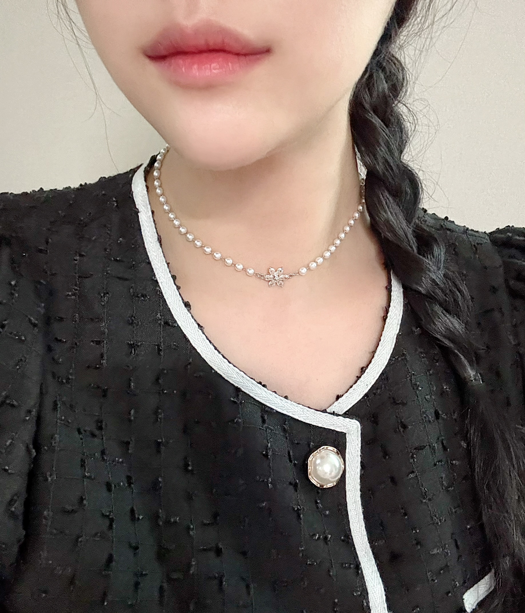 생리대 후원 기부 - 루미엘 써지컬스틸 플로리아 진주 목걸이 - 상세 이미지 3