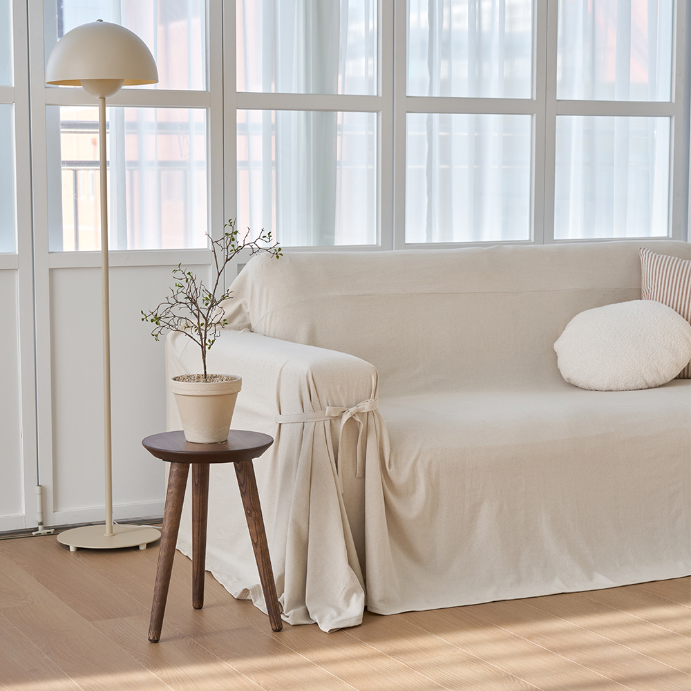 내추럴 린넨 쇼파커버 소파가리개 천갈이 바닐라 1 2인용