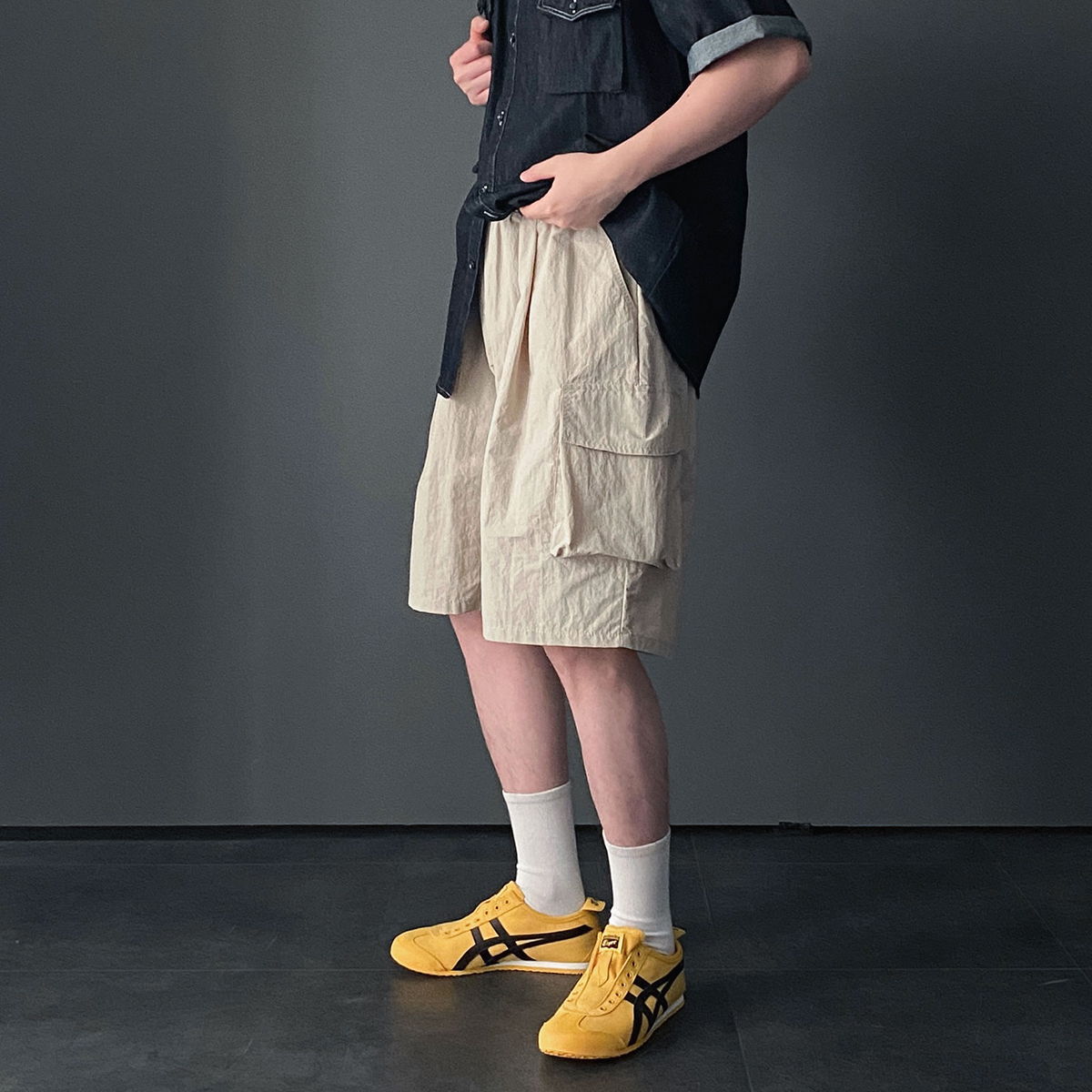 버뮤다카고팬츠 나일론반바지 남자버뮤다팬츠 벌룬팬츠 - 상품 이미지