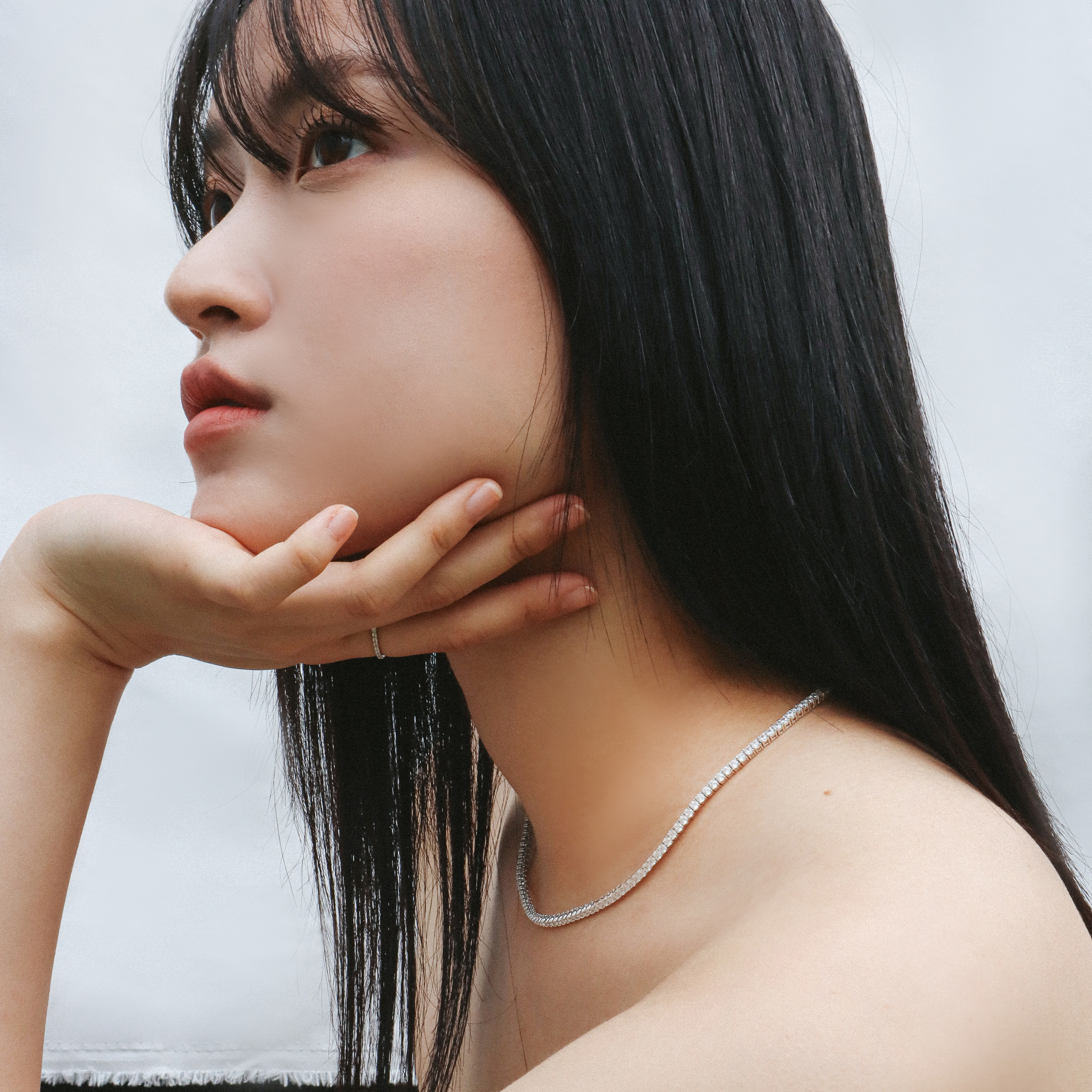 프롱세팅 2.5mm 라운드 큐빅 지르코니아 테니스목걸이 - 상세 이미지 5