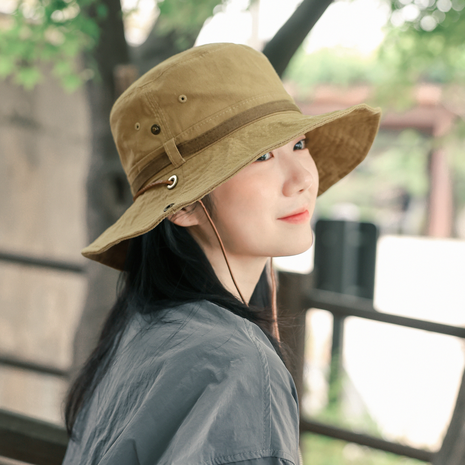 국내생산 패치 와이어 코튼 등산모자 남자 버킷햇 여자 아웃도어 벙거지 스트랩 캠핑모자 - 상세 이미지 3
