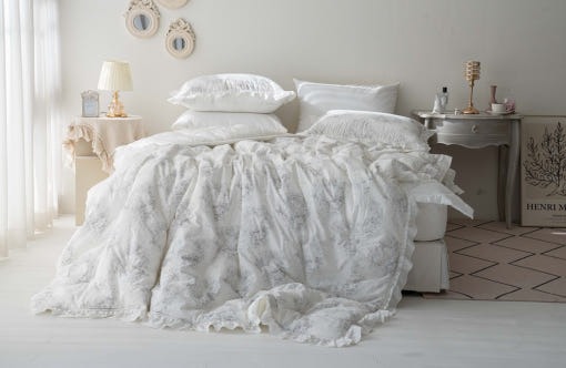 송화침장 샤넬 고밀도 면모달 양면 침구 먼지없는 고밀도원단사용 프랑스풍경 패턴 호텔침구