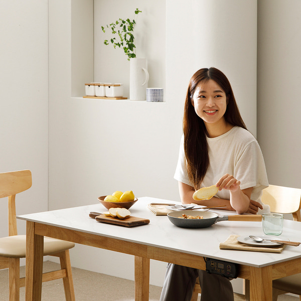마이엘가구 올리 4인용 화이트 언더렌지 인덕션 포세린 세라믹 식탁세트 - 상세 이미지 5